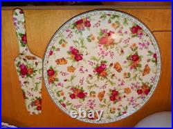 Royal Albert Old Country Roses Seasons of Colour 11 Cake Plate and Server NICE