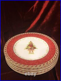 Royal Albert Old Country Roses Seasons of Colour Christmas Tree 4 Salad Plates