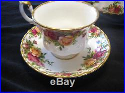 Royal Albert Old Country Roses Service 4 Dinner Plates Cups Saucer 20 pieces