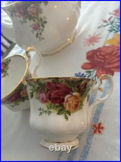 Royal Albert Old Country Roses Service For 4 Teapot Din Plates Luncheon Cups Etc