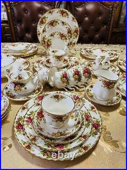 Royal Albert Old Country Roses. Service For 8 with Serving pieces