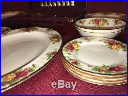 Royal Albert Old Country Roses Service for 4 China and Silverware England