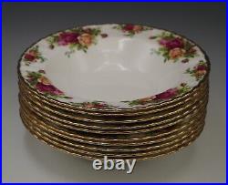 Royal Albert Old Country Roses Set Of 10 Rimmed Soup Bowls 8 Made In England