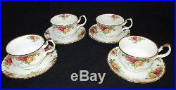 Royal Albert Old Country Roses Set Of 4 Large Breakfast Cups & Saucers England
