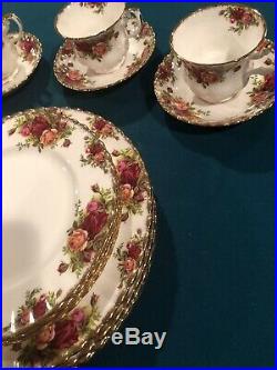 Royal Albert Old Country Roses Set Of 4 Six Piece Place Settings- 24 Pieces-EUC