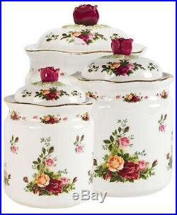 Royal Albert Old Country Roses Set of 3 Canisters NEW