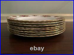 Royal Albert Old Country Roses Set of 8 Dinner Plates-England 1962 stamped
