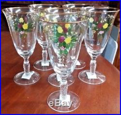 Royal Albert Old Country Roses Six 8 Iced Tea Glass Hand Painted Orig Stickers