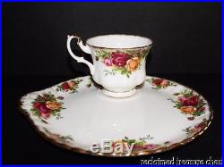 Royal Albert Old Country Roses Snack Plates & Cups Set 9 Montrose England