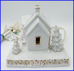 Royal Albert Old Country Roses Snowy Cottage Village Christmas Light Vintage