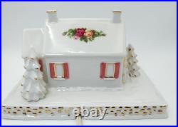 Royal Albert Old Country Roses Snowy Cottage Village Christmas Light Vintage