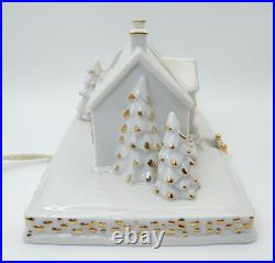 Royal Albert Old Country Roses Snowy Cottage Village Christmas Light Vintage