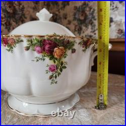 Royal Albert Old Country Roses Soup Tureen w Lid 22K Gold Trim 1962 England Vtg