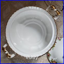 Royal Albert Old Country Roses Soup Tureen w Lid 22K Gold Trim 1962 England Vtg