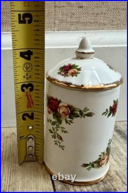 Royal Albert Old Country Roses Spice Jar Set with Rack Gold Trim FLAWS READ DESC