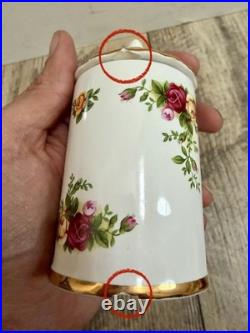 Royal Albert Old Country Roses Spice Jar Set with Rack Gold Trim FLAWS READ DESC