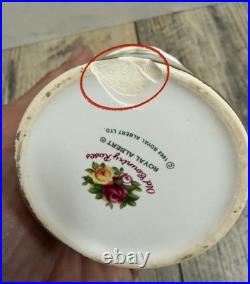 Royal Albert Old Country Roses Spice Jar Set with Rack Gold Trim FLAWS READ DESC