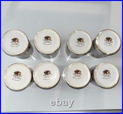 Royal Albert Old Country Roses Spice Jar Set with Wooden Wall Rack 8 Jars
