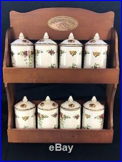 Royal Albert Old Country Roses Spice Rack With 8 Spice Jars Royal Doulton