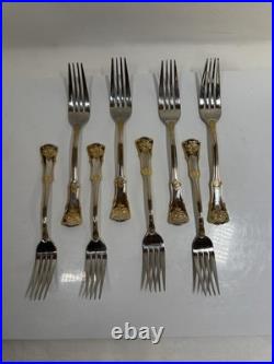 Royal Albert Old Country Roses Stainless, Gold Accent Flatware 26 Pieces E. C