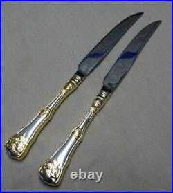Royal Albert Old Country Roses Steak Knife & Carving Set & Case Gold & Stainless