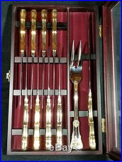 Royal Albert Old Country Roses Steak Knives and carving set of 10pc