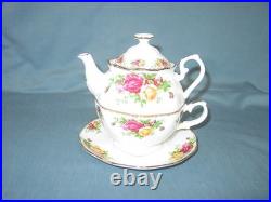 Royal Albert Old Country Roses Tea For One Teapot Oversize Cup