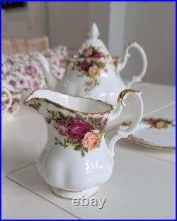 Royal Albert Old Country Roses Tea Pot, Creamer, Sugar Bowl, Candy Bowl- England