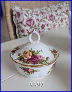 Royal Albert Old Country Roses Tea Pot, Creamer, Sugar Bowl, Candy Bowl- England