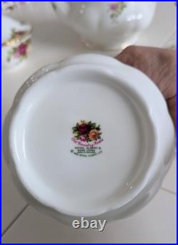 Royal Albert Old Country Roses Tea Pot, Creamer, Sugar Bowl, Candy Bowl- England
