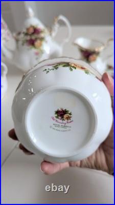 Royal Albert Old Country Roses Tea Pot, Creamer, Sugar Bowl, Candy Bowl- England