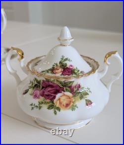 Royal Albert Old Country Roses Tea Pot, Creamer, Sugar Bowl, Candy Bowl- England