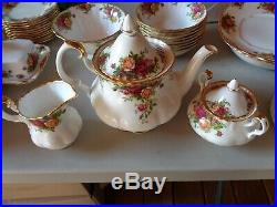 Royal Albert Old Country Roses Tea Pot, Creamer&sugar Set Mint
