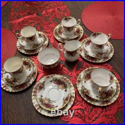 Royal Albert Old Country Roses Tea Set 19pc Service for 5 MINT Made in England