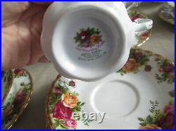Royal Albert Old Country Roses Tea Set 21 Pieces In Original Box Good Gilding