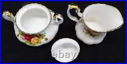 Royal Albert Old Country Roses Tea Set Teapot, Cream & Sugar 1962 plain mark