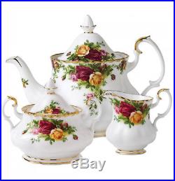 Royal Albert Old Country Roses Tea Set Teapot Creamer Sugar 3 Piece NEW IN BOX