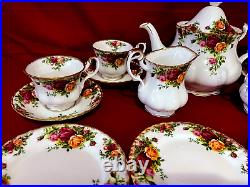 Royal Albert Old Country Roses Tea Set Teapot Cups Saucers Creamer Sugar& Plates