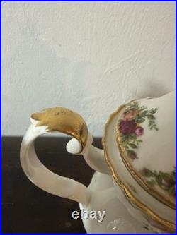 Royal Albert Old Country Roses Tea Set Teapot Sugar + Creamer 6 Cups Saucers