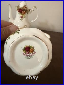 Royal Albert Old Country Roses Tea Set Teapot Sugar + Creamer 6 Cups Saucers