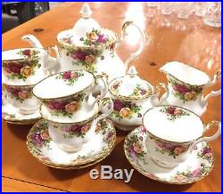 Royal Albert Old Country Roses Tea Set Teapot Teacups Sugar Dish Creamer Gift