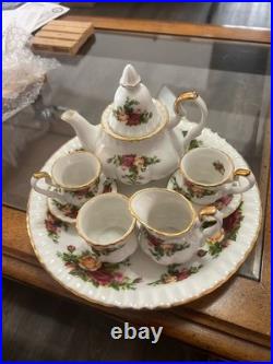 Royal Albert Old Country Roses Tea Set with Teapot and Cups