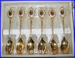 Royal Albert Old Country Roses Tea Spoons & Dessert Forks, New, Boxed