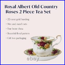 Royal Albert Old Country Roses Teacup & Saucer Set, Bone China