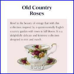 Royal Albert Old Country Roses Teacup & Saucer Set, Bone China