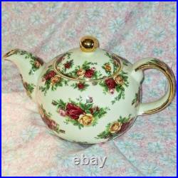 Royal Albert Old Country Roses Teapot 1998 Classic Fine Bone China Gold Trim Royal Albert Old Country Roses Teapot 1998 Classic Fine Bone China Gold Trim