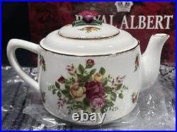 Royal Albert Old Country Roses Teapot, 2 cups set