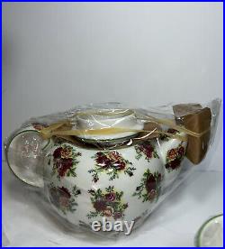 Royal Albert Old Country Roses Teapot & 4 Cups Mugs MINT New