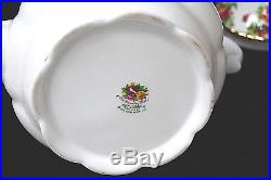 Royal Albert Old Country Roses Teapot, Creamer, Lidded Sugar Bowl Set S7848