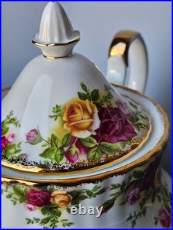 Royal Albert Old Country Roses Teapot Creamer Sugar Bowl Set Bone China England